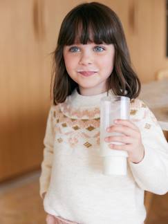 Mädchen-Pullover, Strickjacke, Sweatshirt-Mädchen-Pullover mit Jacquard und Glitzerdetails