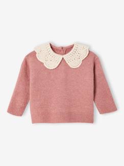 Bébé-Pull bébé en maille avec col en crochet