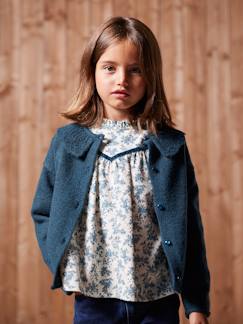Mädchen-Pullover, Strickjacke, Sweatshirt-Mädchen Strickjacke mit Kragen aus Musterstrick