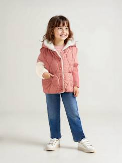 Mädchen-Mantel, Jacke-Daunenjacke-Wendbare Mädchen Steppweste mit Kapuze und Recycling-Wattierung