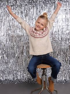 Mädchen-Pullover, Strickjacke, Sweatshirt-Kinder Pullover aus Jacquardstrick, Capsule ENVIE DE FRAISE