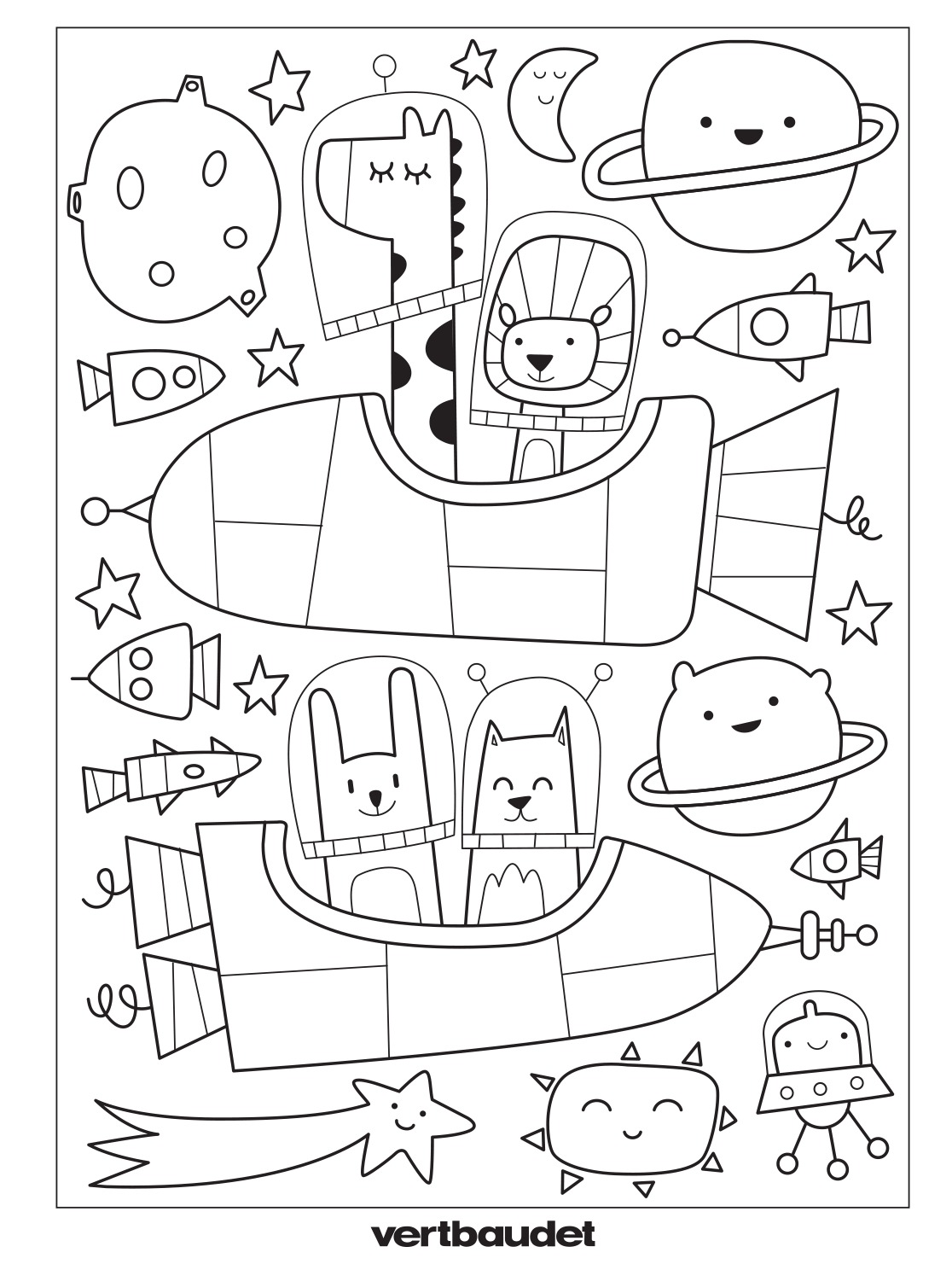 fusees animaux a colorier