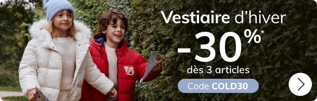 Vestiaire d'hiver : -30% dès 3 articles - Code COLD30