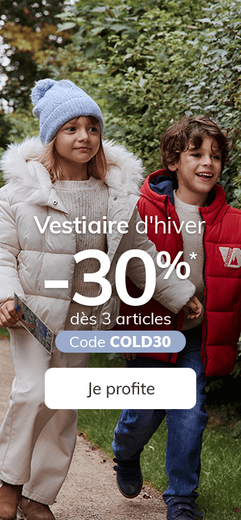 Vestiaire d'hiver : -30% dès 3 article - Code COLD30